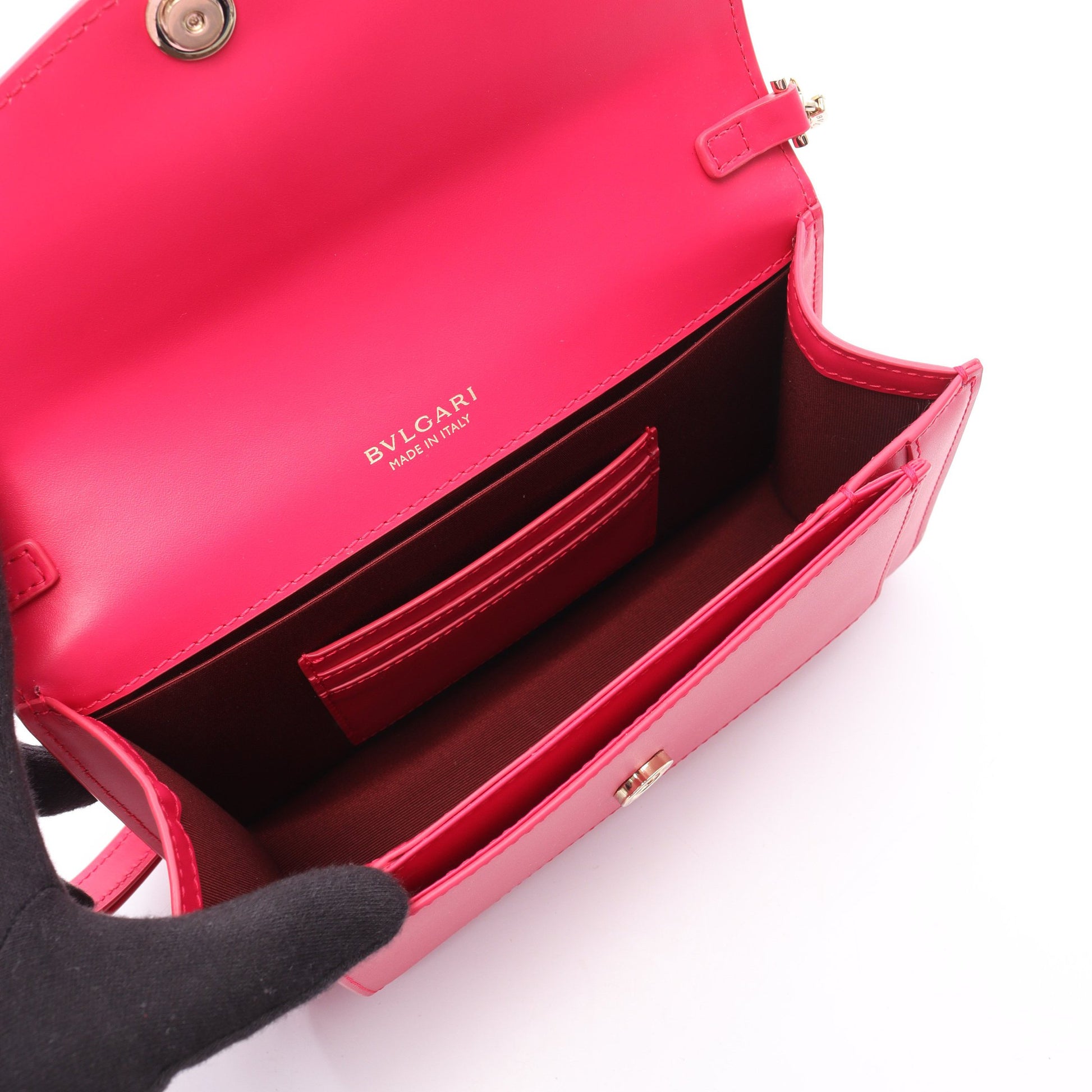 セルペンティ フォーエバー ショルダーバッグ レザー ピンクレッド ブルガリ バッグ BVLGARI