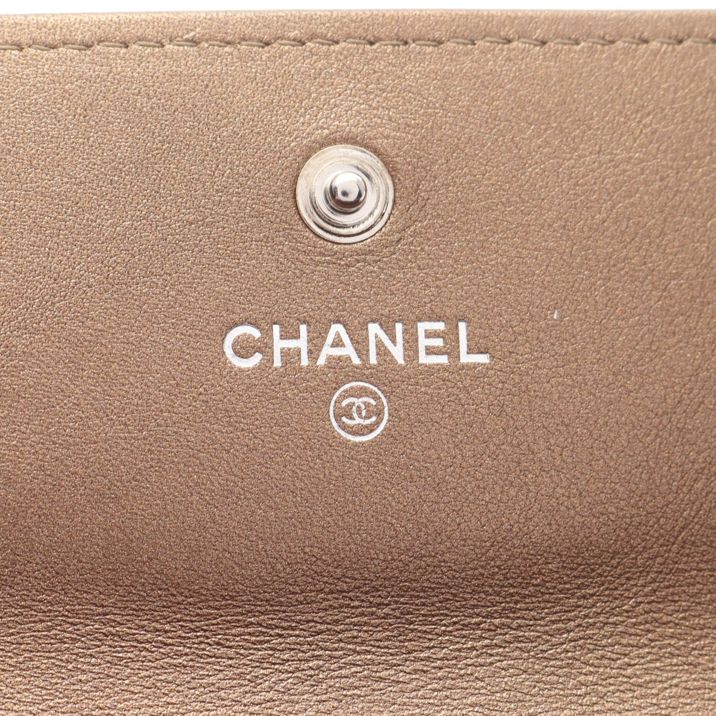 ココマーク 二つ折り長財布 キャビアスキン ゴールド シルバー金具 シャネル 財布・小物 CHANEL