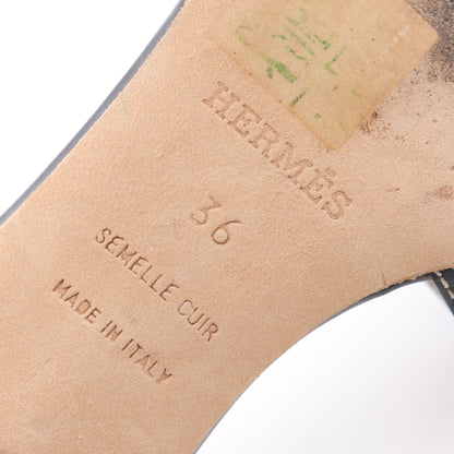 オアジス ミュール サンダル レザー ブラック ブラウン エルメス シューズ HERMES