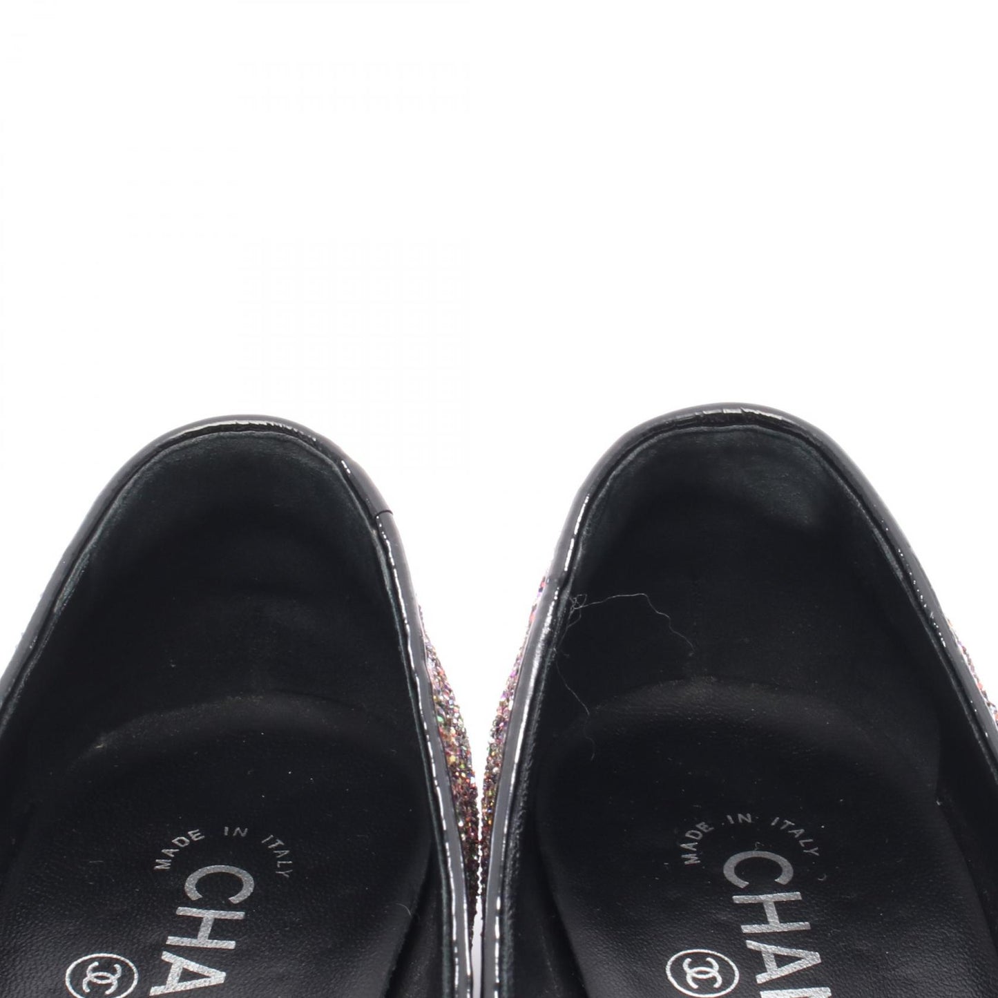 ココマーク パンプス エナメルレザー ブラック マルチカラー グリッター シャネル シューズ CHANEL