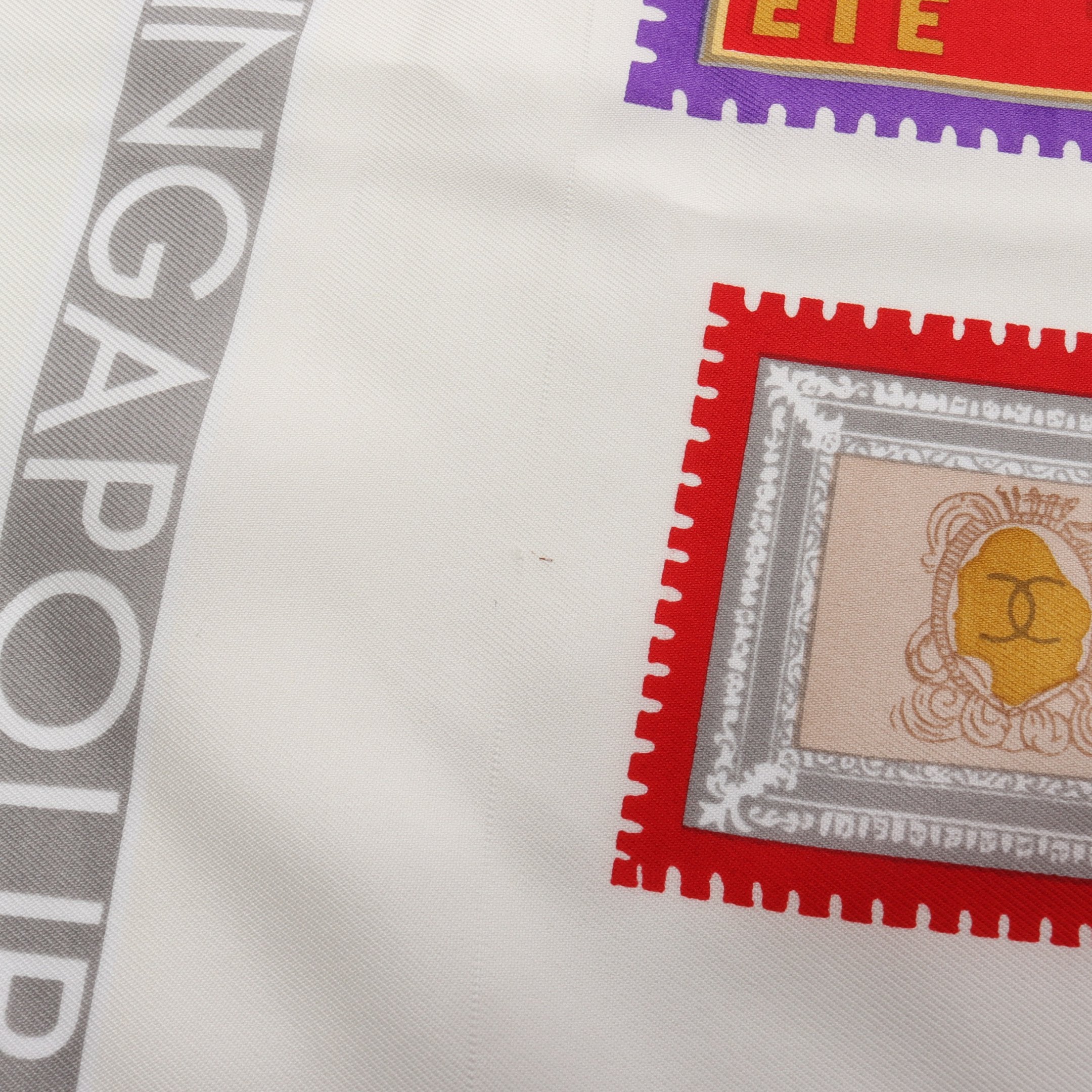 CHANEL シルクスカーフ アイボリー シャネル CHANEL アイボリー×マルチ