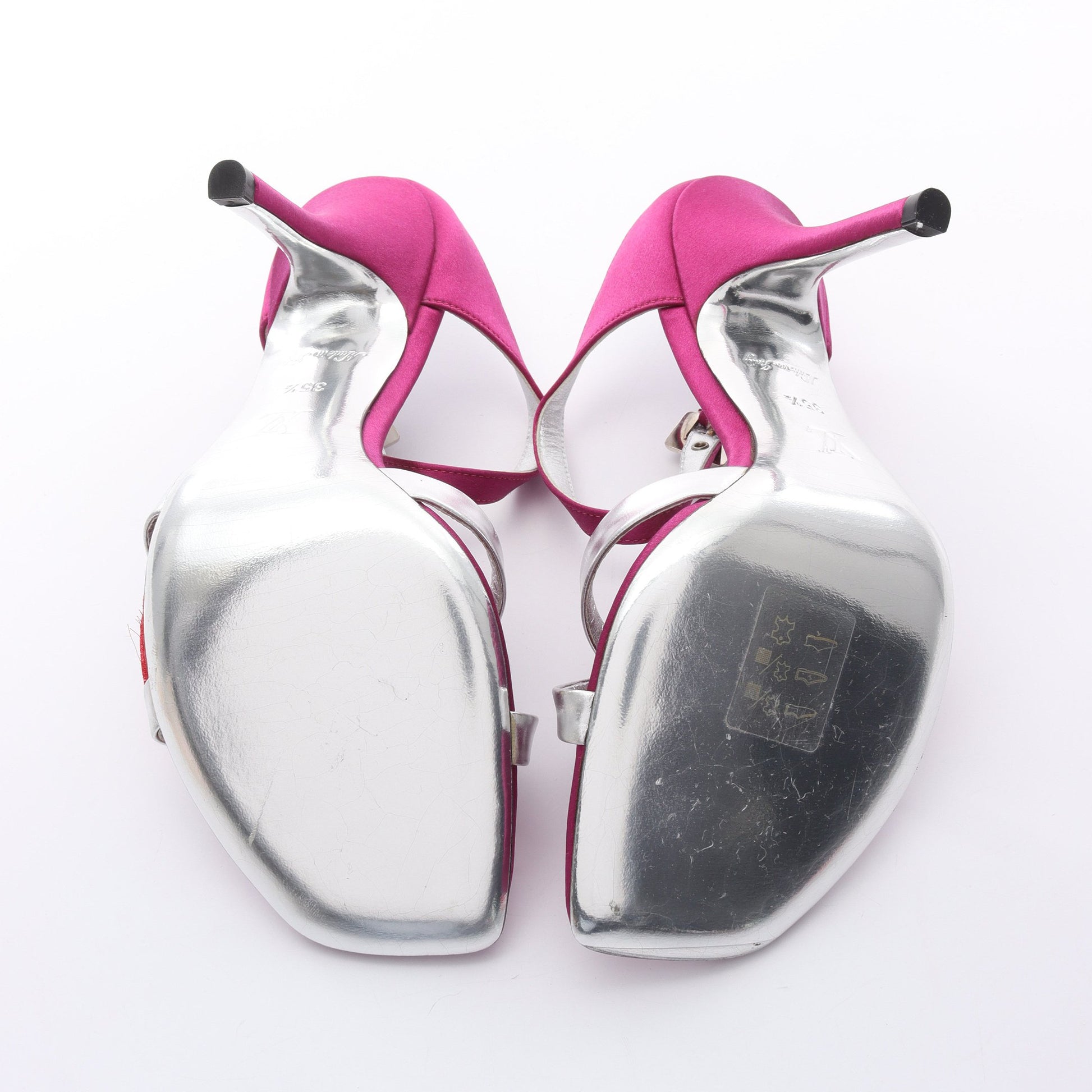 LVロゴ サンダル フラワー サテン レザー ピンクパープル レッド シルバー ルイヴィトン シューズ LOUIS VUITTON