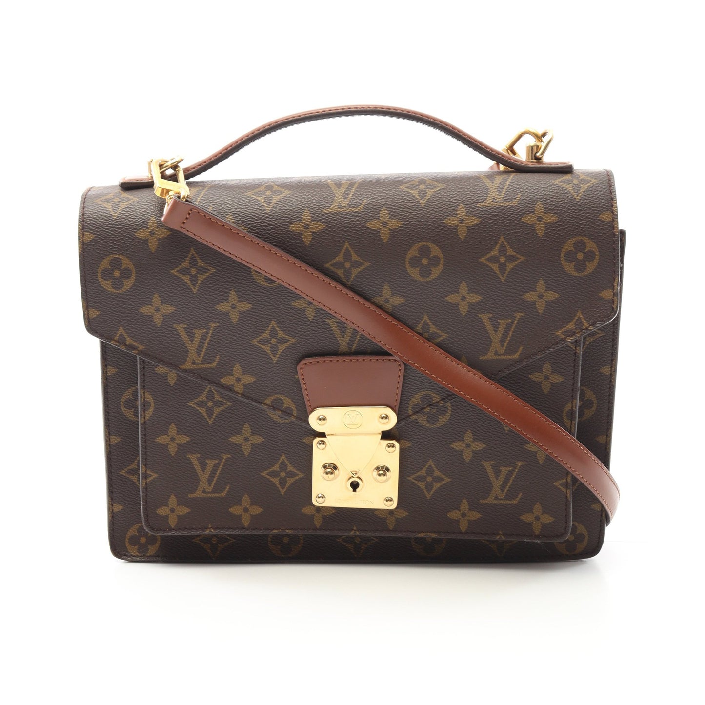 モンソー モノグラム ハンドバッグ PVC レザー ブラウン 2WAY ルイヴィトン バッグ LOUIS VUITTON