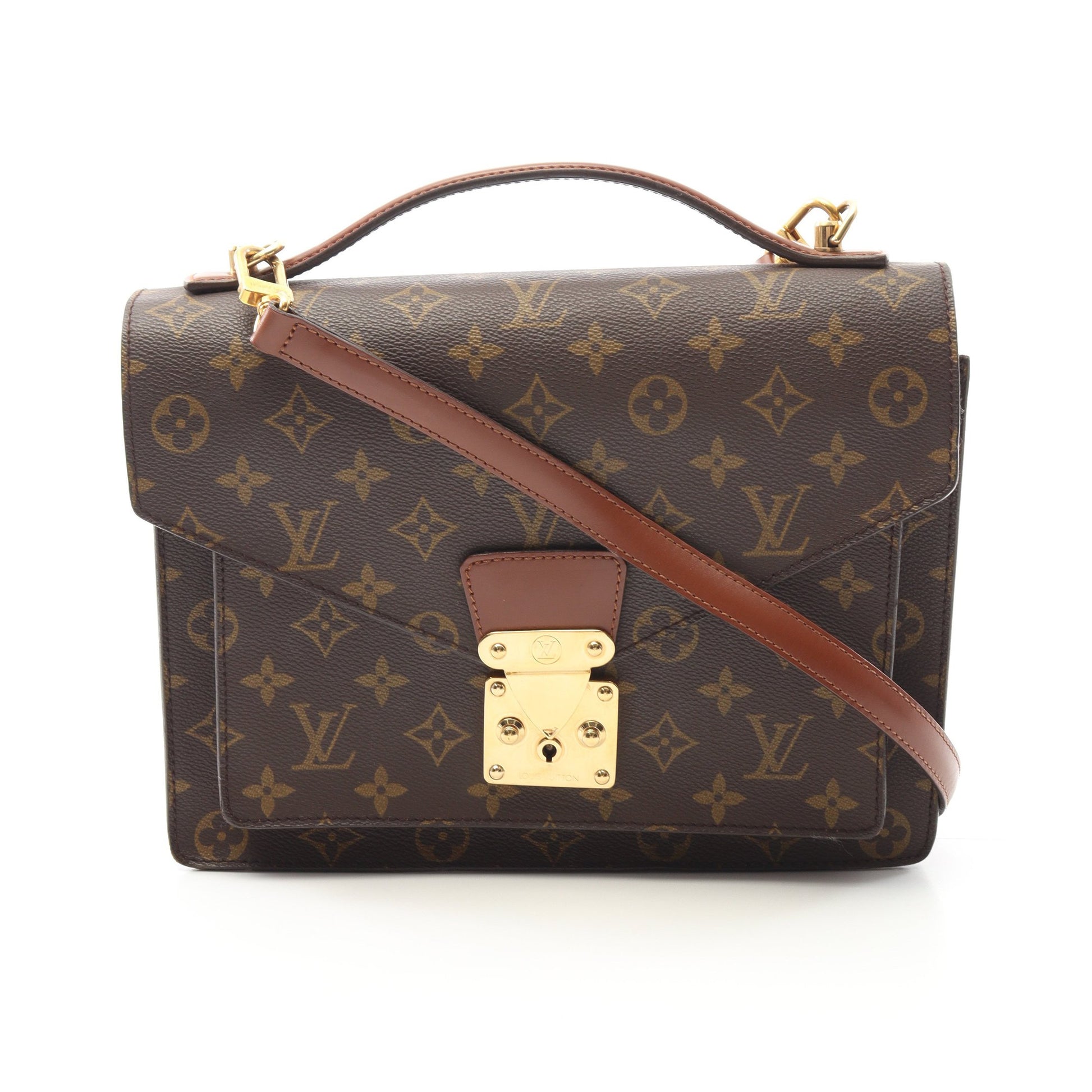 モンソー モノグラム ハンドバッグ PVC レザー ブラウン 2WAY ルイヴィトン バッグ LOUIS VUITTON