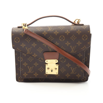 モンソー モノグラム ハンドバッグ PVC レザー ブラウン 2WAY ルイヴィトン バッグ LOUIS VUITTON