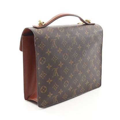 モンソー モノグラム ハンドバッグ PVC レザー ブラウン 2WAY ルイヴィトン バッグ LOUIS VUITTON