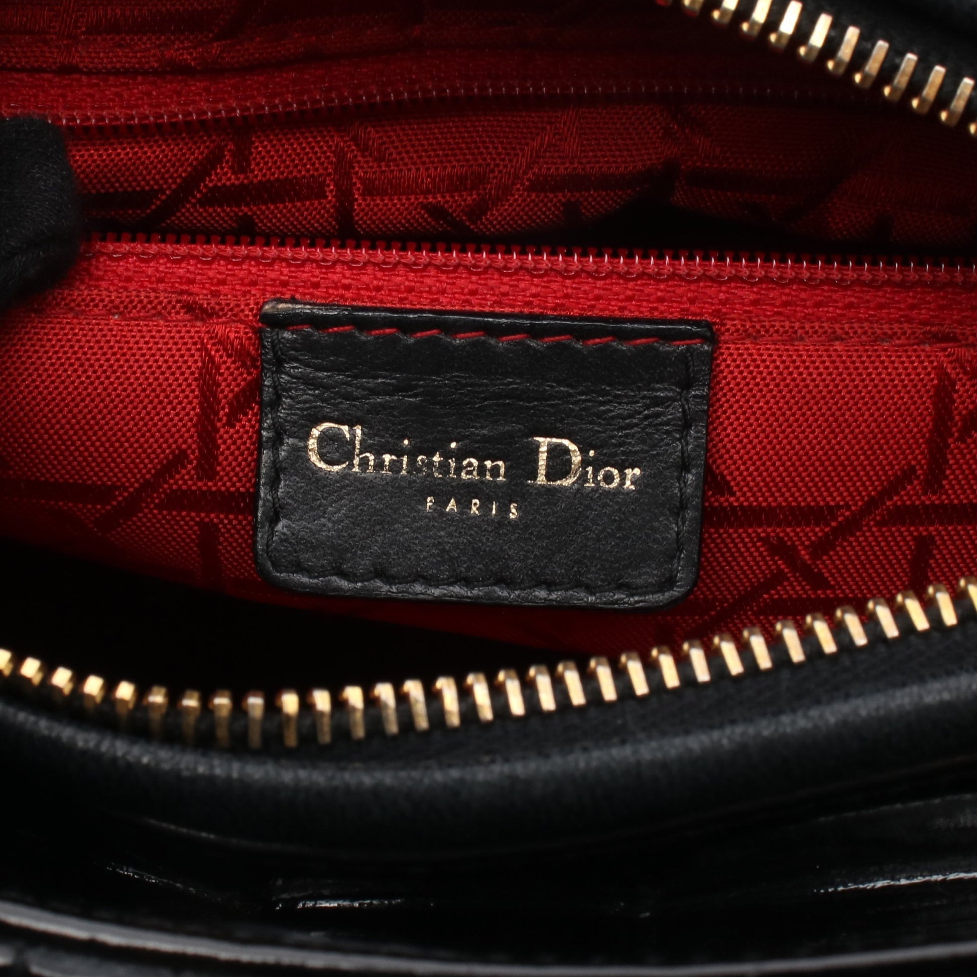 LADY DIOR レディディオール カナージュ ハンドバッグ エナメルレザー ブラック クリスチャンディオール バッグ Christian Dior