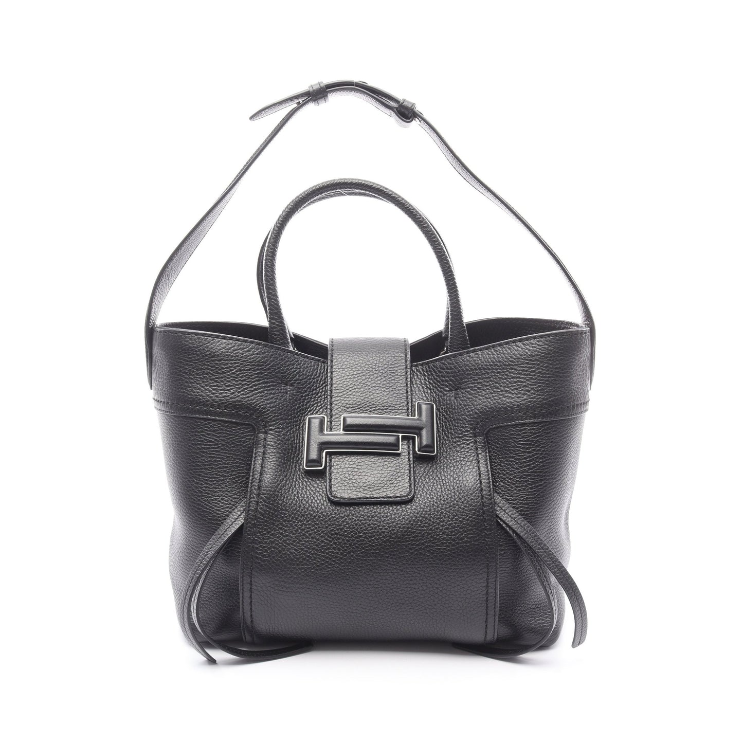 ダブルT ショッピングバッグ ワンショルダーバッグ レザー ブラック 2WAY トッズ バッグ TOD'S