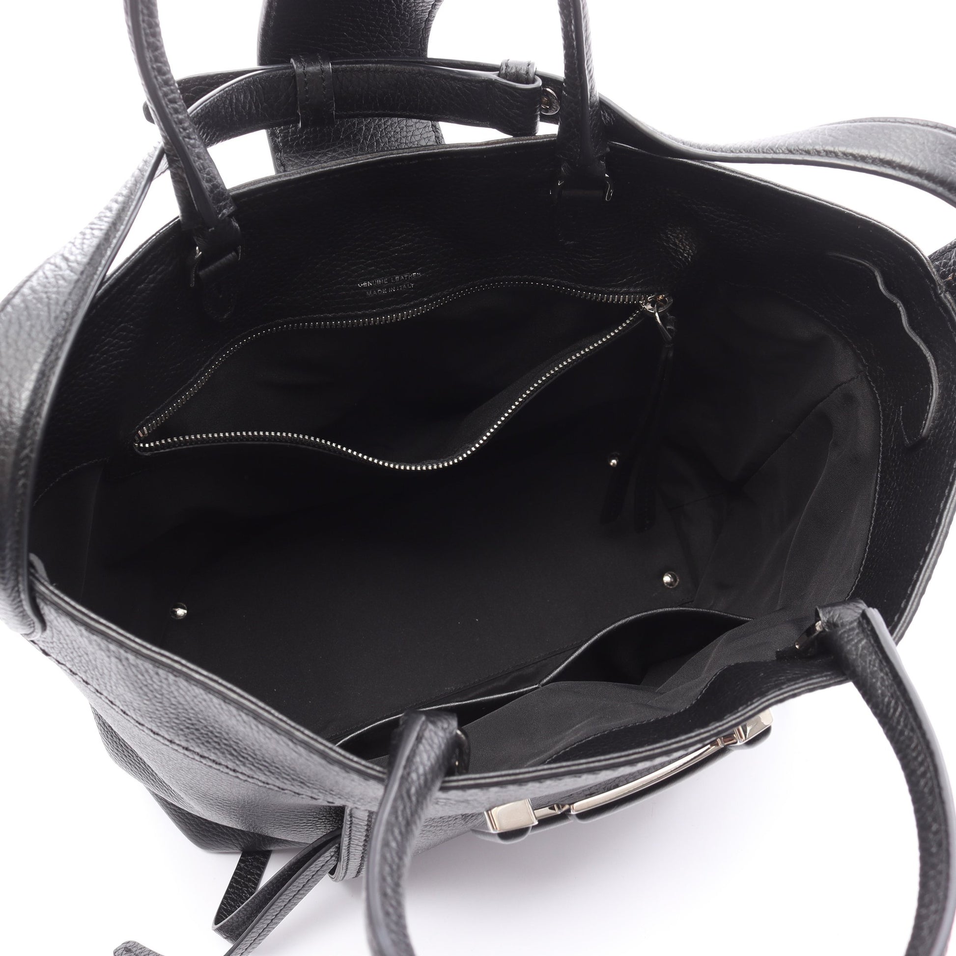 ダブルT ショッピングバッグ ワンショルダーバッグ レザー ブラック 2WAY トッズ バッグ TOD'S