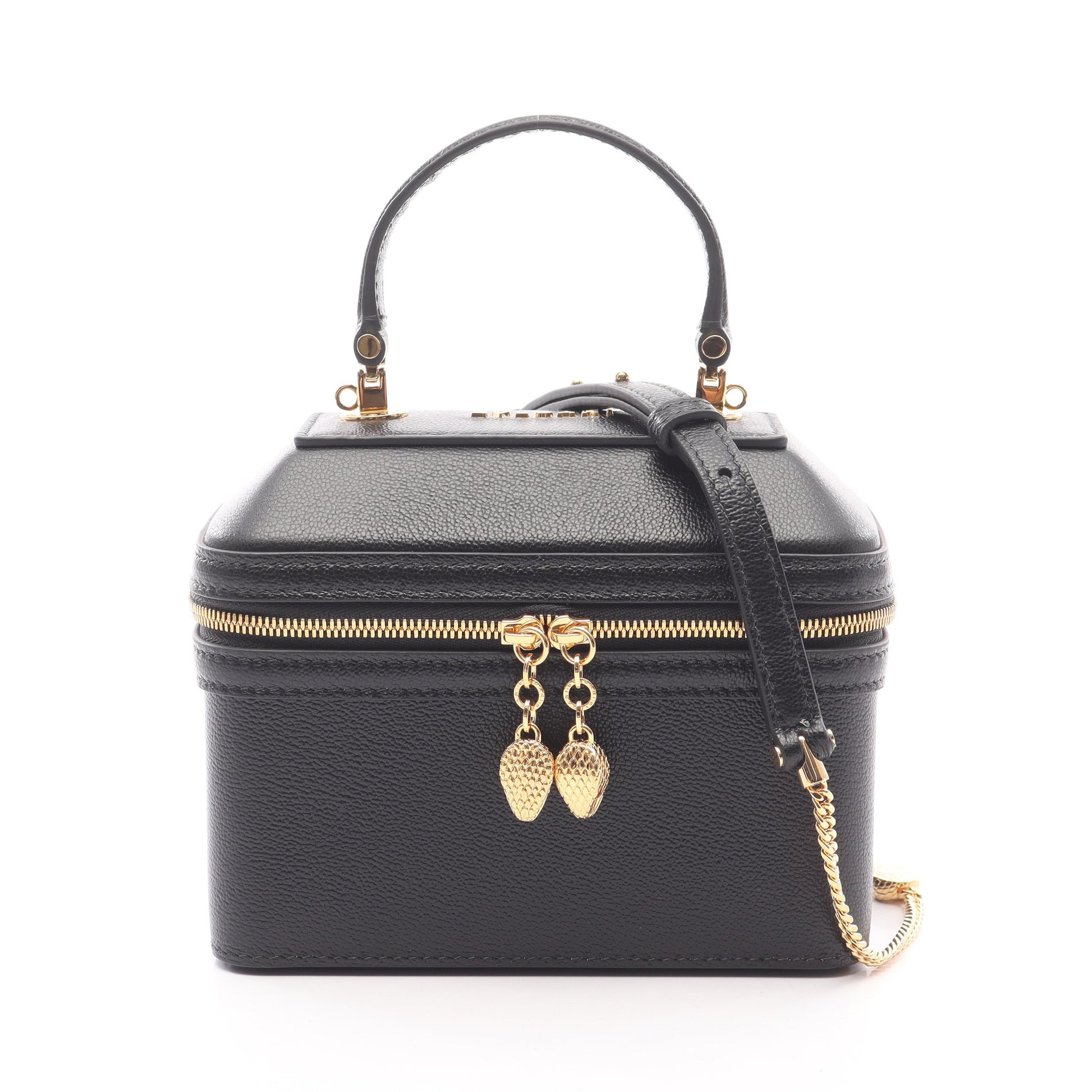 セルペンティ バニティ ハンドバッグ バニティバッグ レザー ブラック 2WAY ブルガリ バッグ BVLGARI