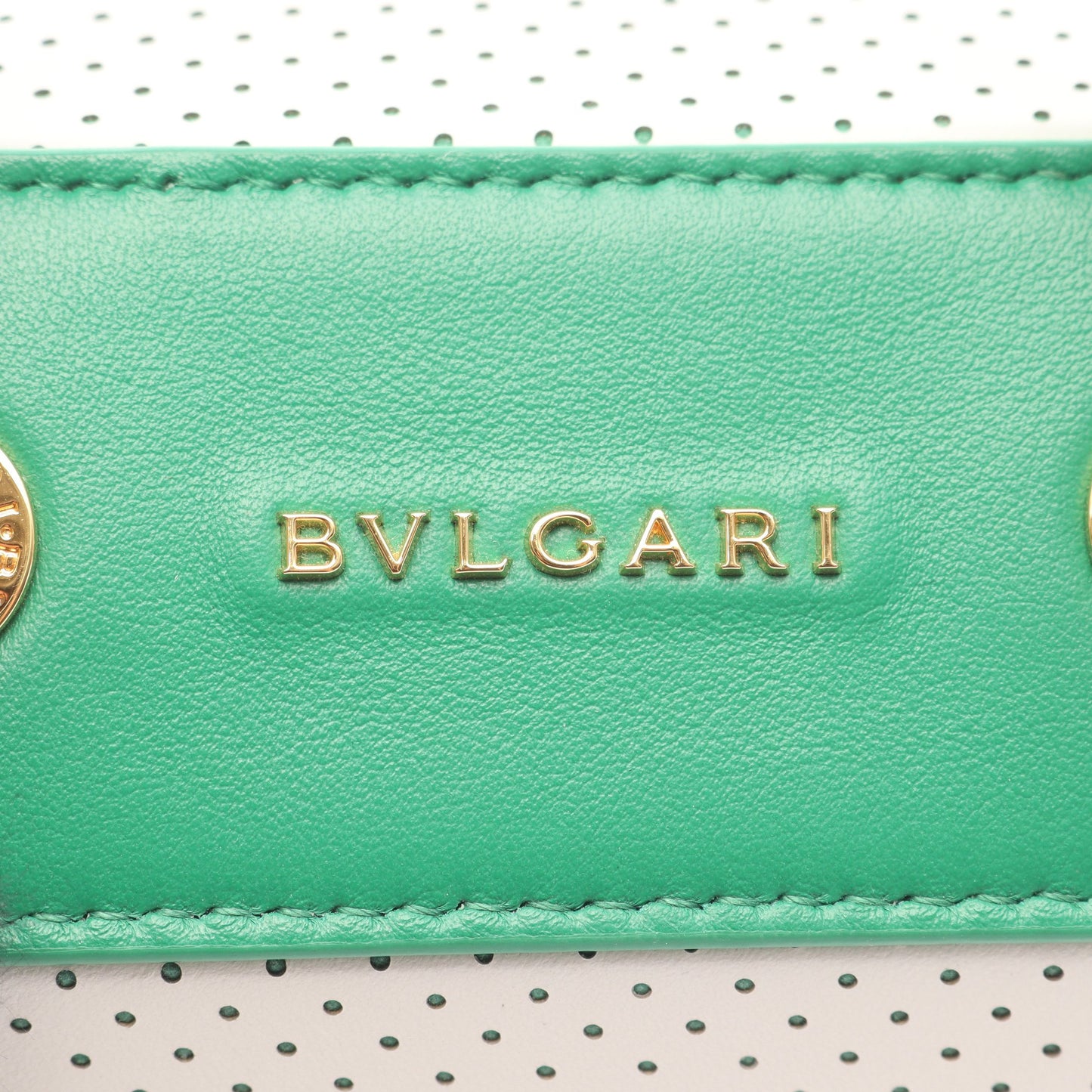 BVLGARI × CASA BLANCA セルペンティ ジュエリーボックス ハンドバッグ バニティバッグ レザー ホワイト グリーン 2WAY ブルガリ バッグ BVLGARI