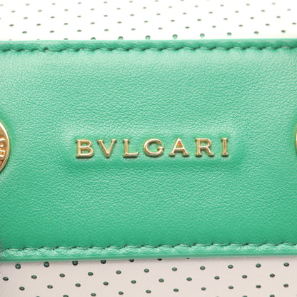 BVLGARI × CASA BLANCA セルペンティ ジュエリーボックス ハンドバッグ バニティバッグ レザー ホワイト グリーン 2WAY ブルガリ バッグ BVLGARI