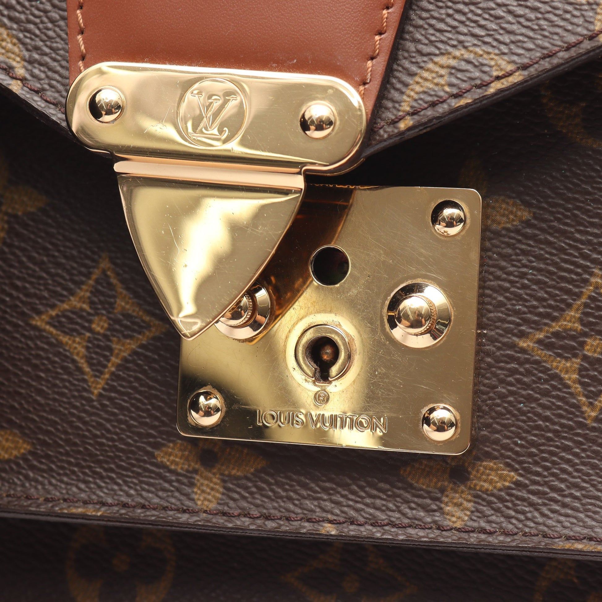 モンソー モノグラム ハンドバッグ PVC レザー ブラウン 2WAY ルイヴィトン バッグ LOUIS VUITTON