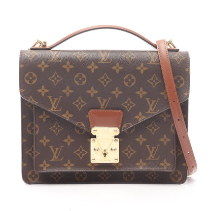 モンソー モノグラム ハンドバッグ PVC レザー ブラウン 2WAY ルイヴィトン バッグ LOUIS VUITTON