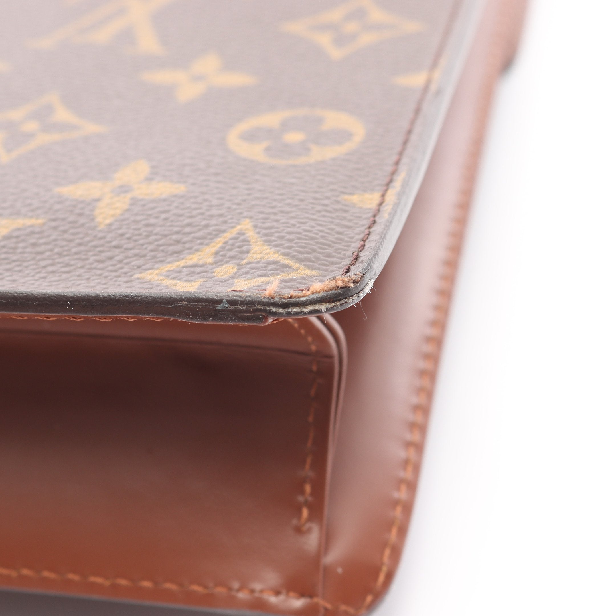 モンソー モノグラム ハンドバッグ PVC レザー ブラウン 2WAY ルイ