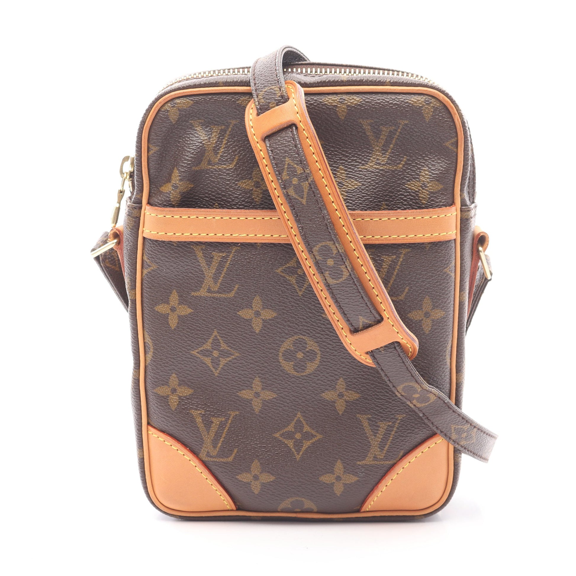 ダヌーブ モノグラム ショルダーバッグ PVC レザー ブラウン ルイヴィトン バッグ LOUIS VUITTON