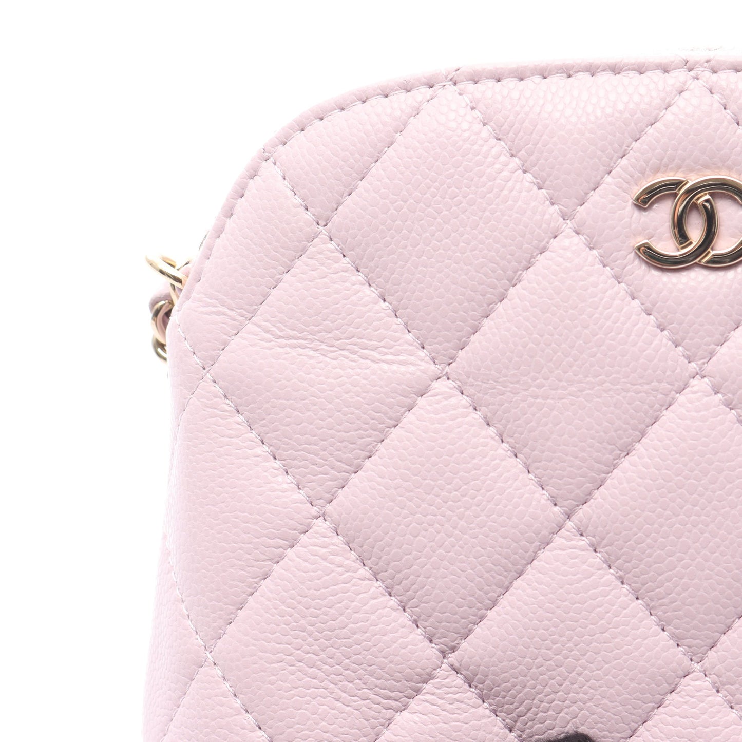 タイムレスクラシック マトラッセ チェーンショルダーバッグ キャビアスキン ライトパープル ゴールド金具 シャネル バッグ CHANEL
