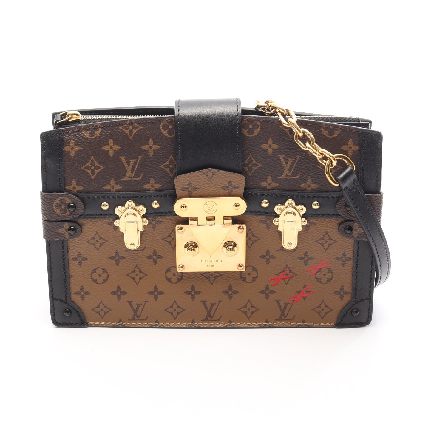 トランククラッチ モノグラムリバース ショルダーバッグ PVC レザー ブラウン ブラック ルイヴィトン バッグ LOUIS VUITTON