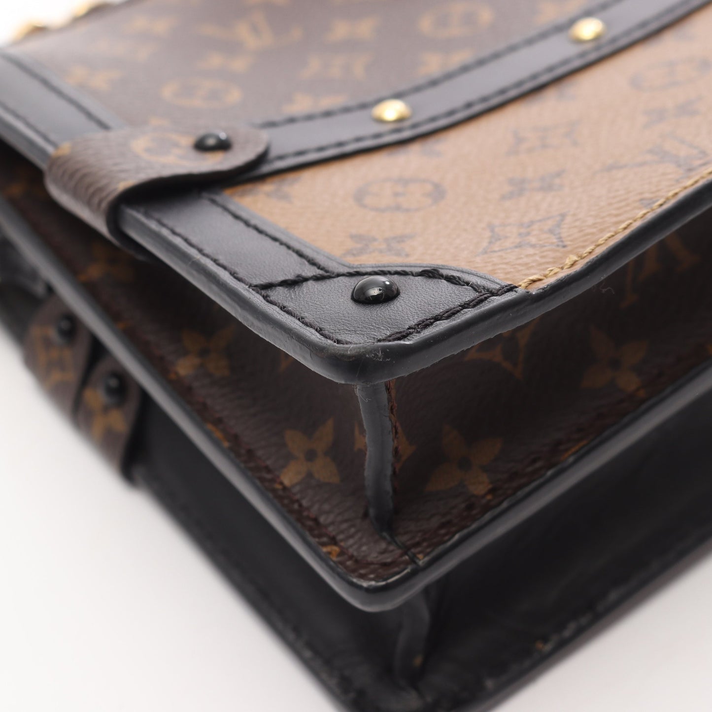 トランククラッチ モノグラムリバース ショルダーバッグ PVC レザー ブラウン ブラック ルイヴィトン バッグ LOUIS VUITTON