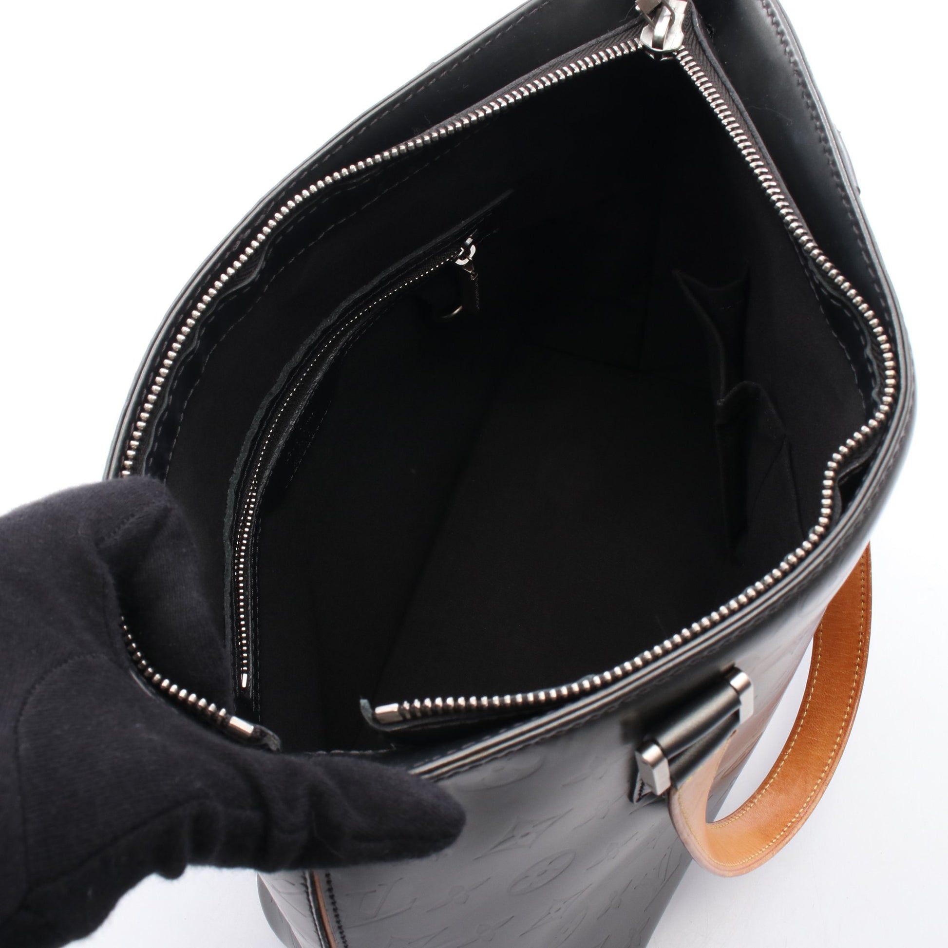 ストックトン モノグラムマット ノワール ハンドバッグ レザー ブラック ルイヴィトン バッグ LOUIS VUITTON
