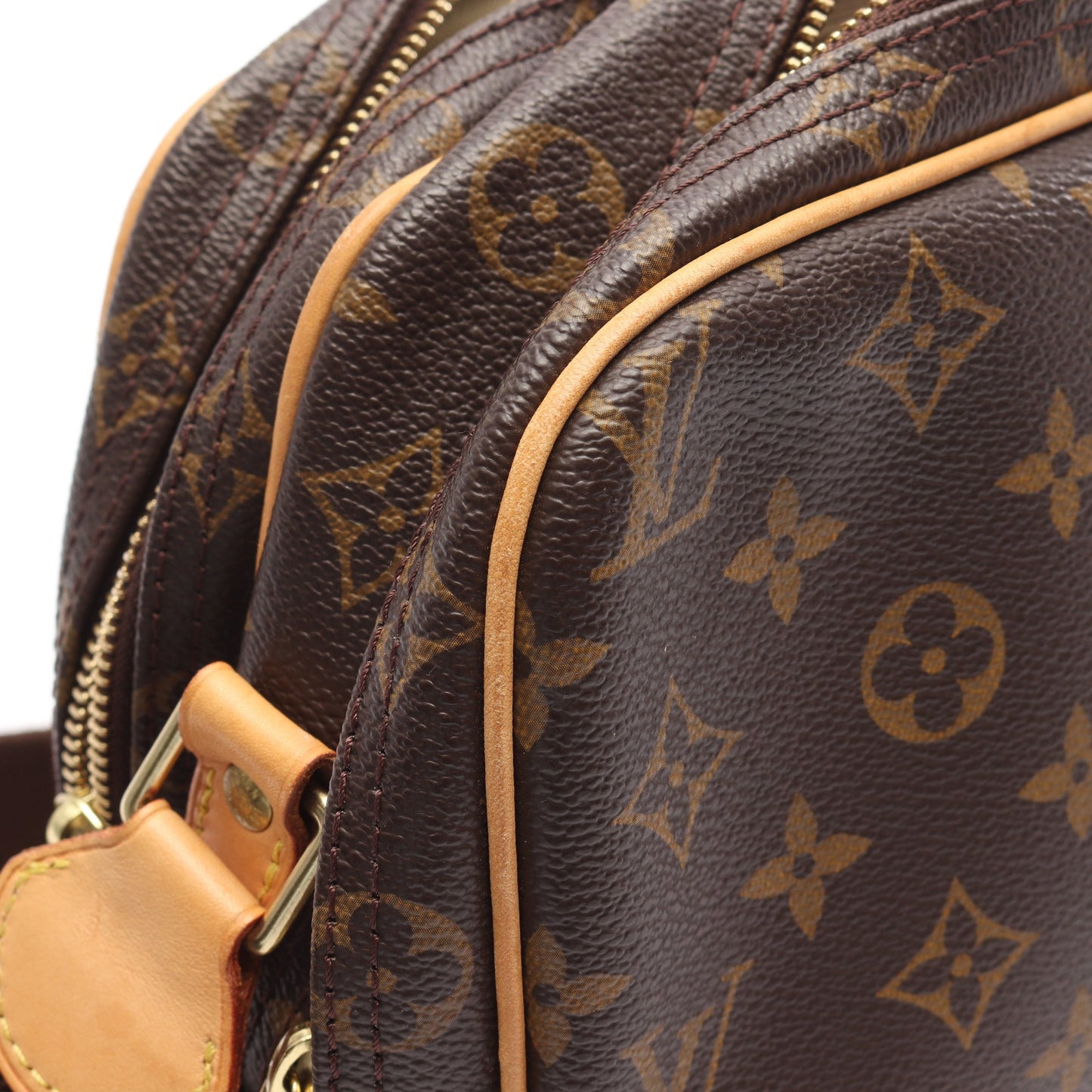 リポーターPM モノグラム ショルダーバッグ PVC レザー ブラウン ルイヴィトン バッグ LOUIS VUITTON