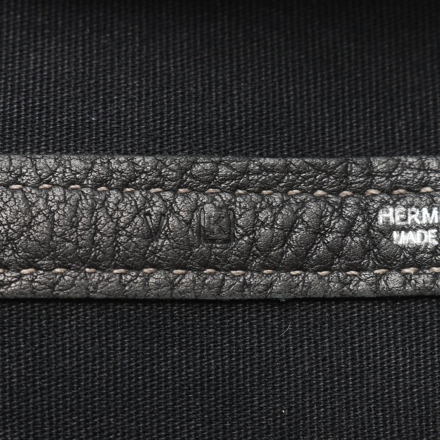 ガーデンパーティPM ハンドバッグ トートバッグ トワルアッシュ レザー ブラック シルバー金具 □K刻印 エルメス バッグ HERMES