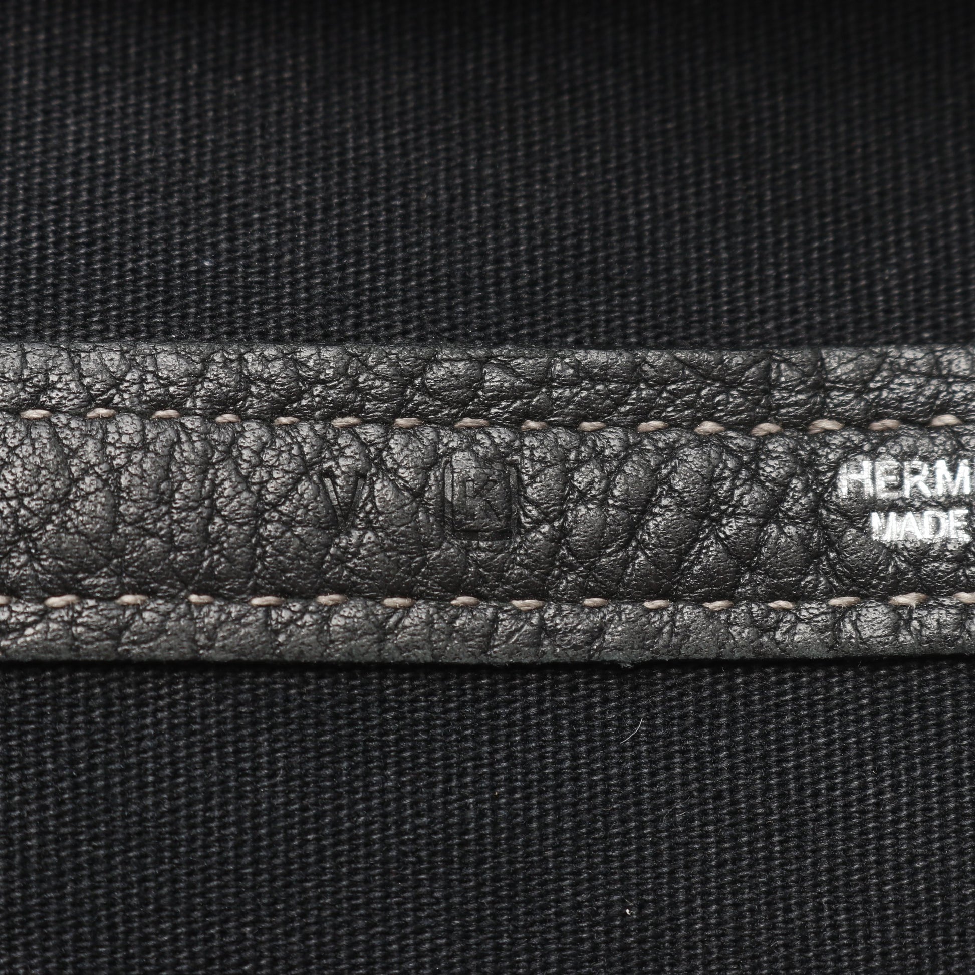 ガーデンパーティPM ハンドバッグ トートバッグ トワルアッシュ レザー ブラック シルバー金具 □K刻印 エルメス バッグ HERMES