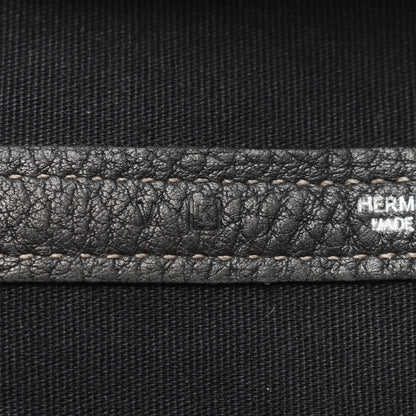 ガーデンパーティPM ハンドバッグ トートバッグ トワルアッシュ レザー ブラック シルバー金具 □K刻印 エルメス バッグ HERMES
