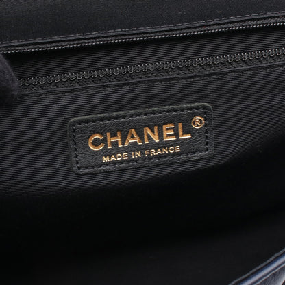 マトラッセ チェーンショルダーバッグ ラムスキン ネイビー ブラック ゴールド金具 シャネル バッグ CHANEL