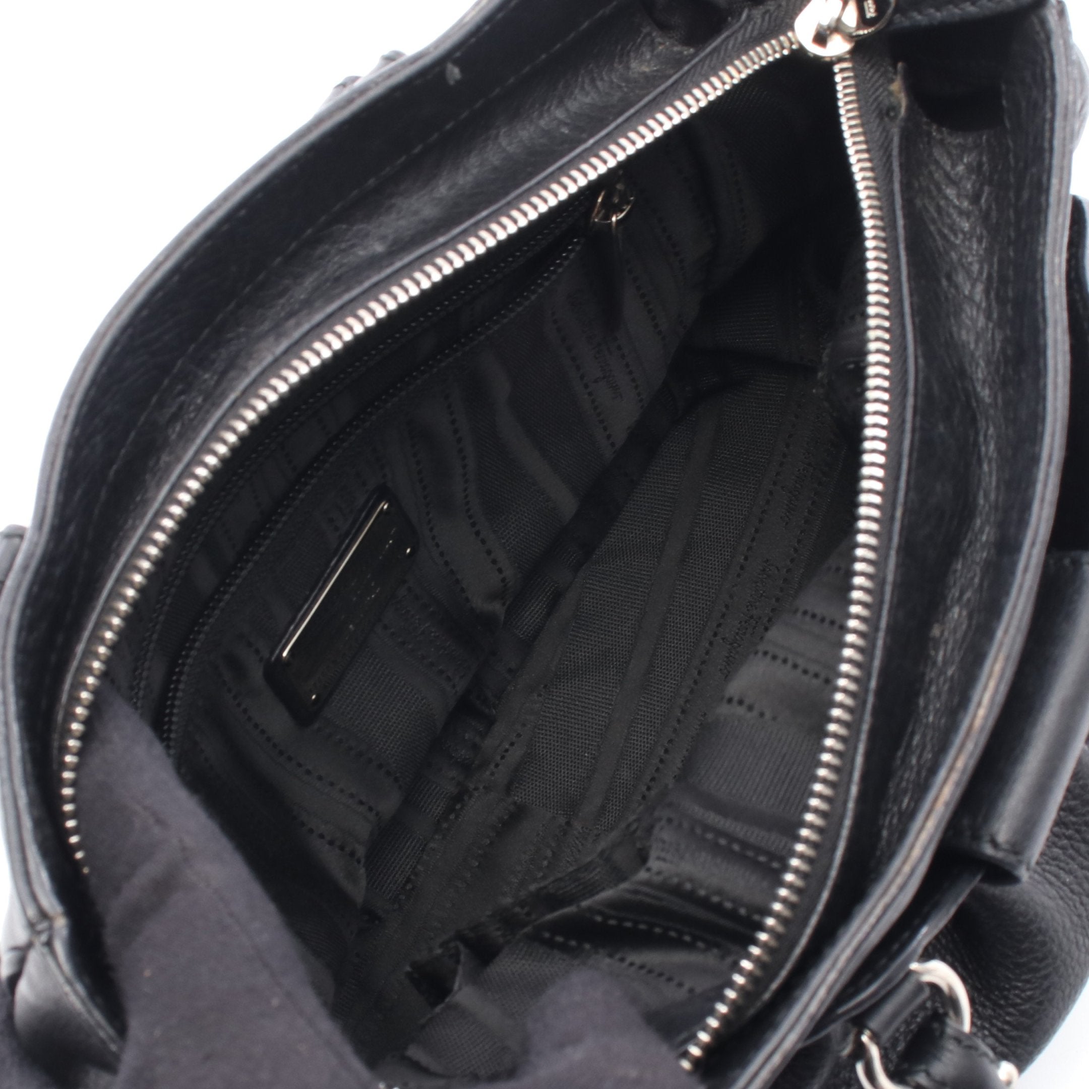 ガンチーニ ハンドバッグ レザー ブラック サルヴァトーレフェラガモ