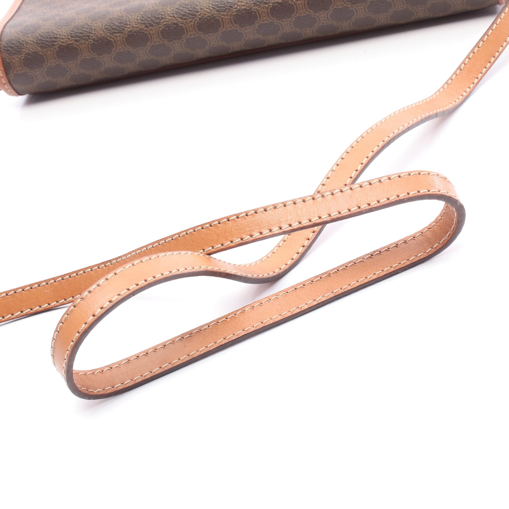 マカダム ショルダーバッグ PVC レザー ブラウン セリーヌ バッグ CELINE