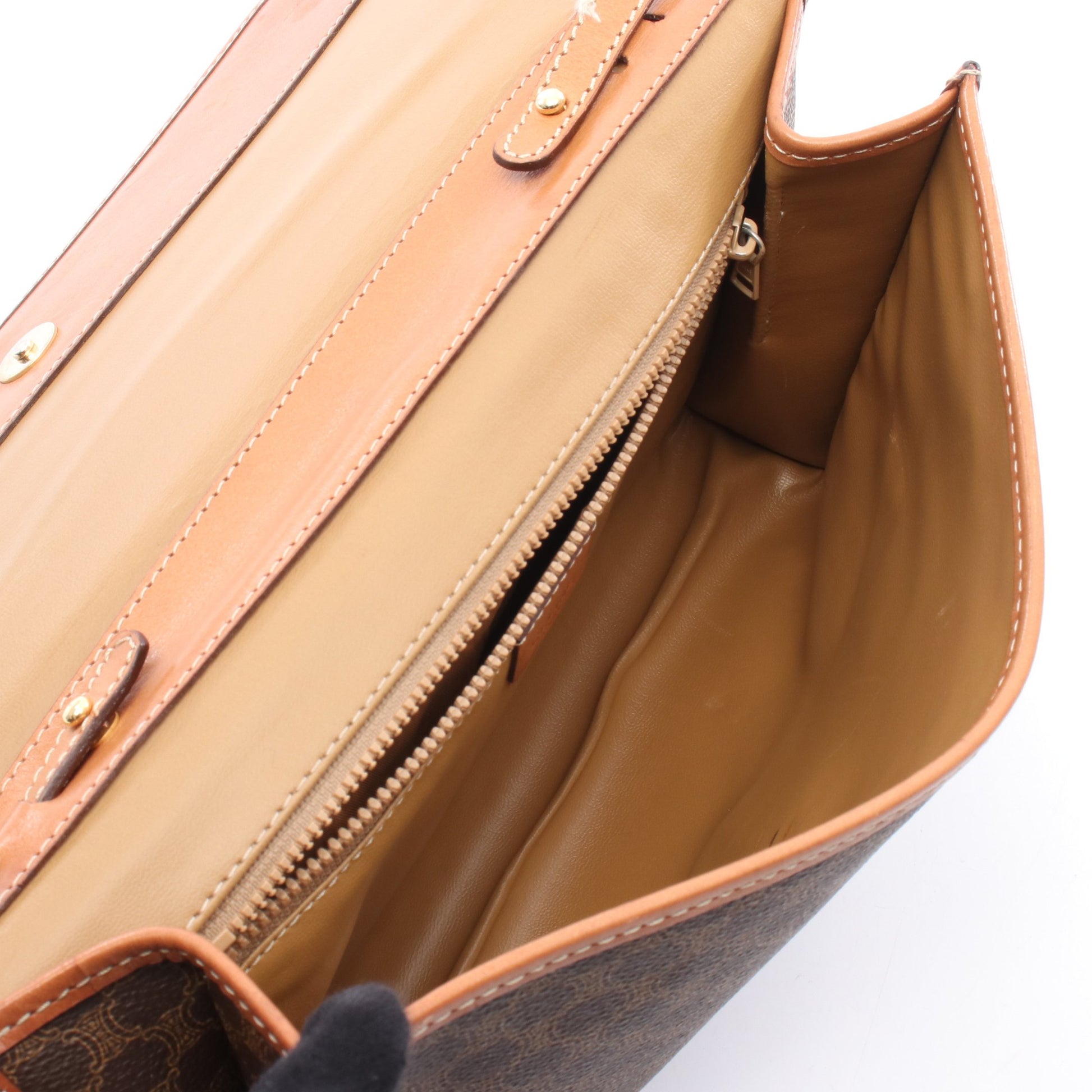 マカダム ショルダーバッグ PVC レザー ブラウン セリーヌ バッグ CELINE