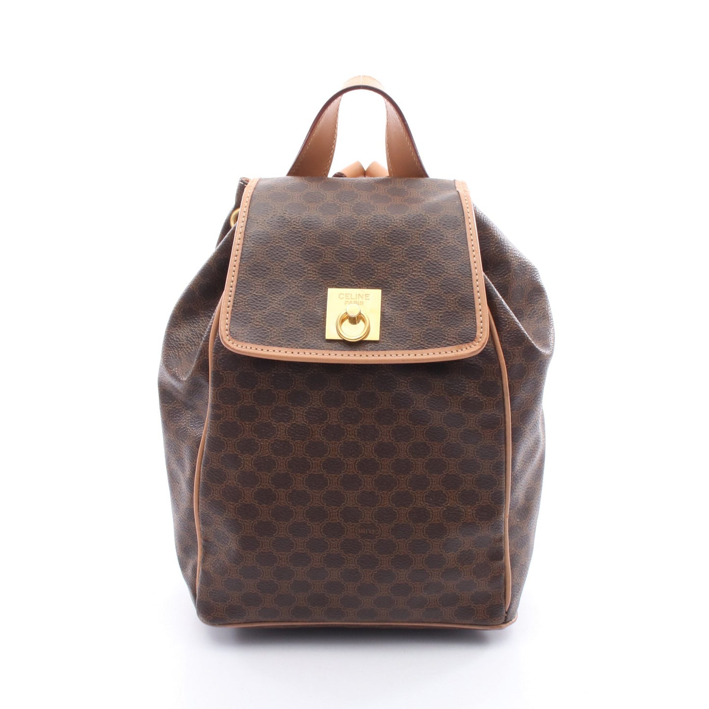 マカダム バックパック リュックサック PVC レザー ブラウン セリーヌ バッグ CELINE