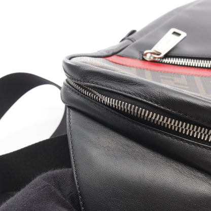 ズッカ ボディバッグ PVC レザー ブラック ブラウン レッド フェンディ バッグ FENDI