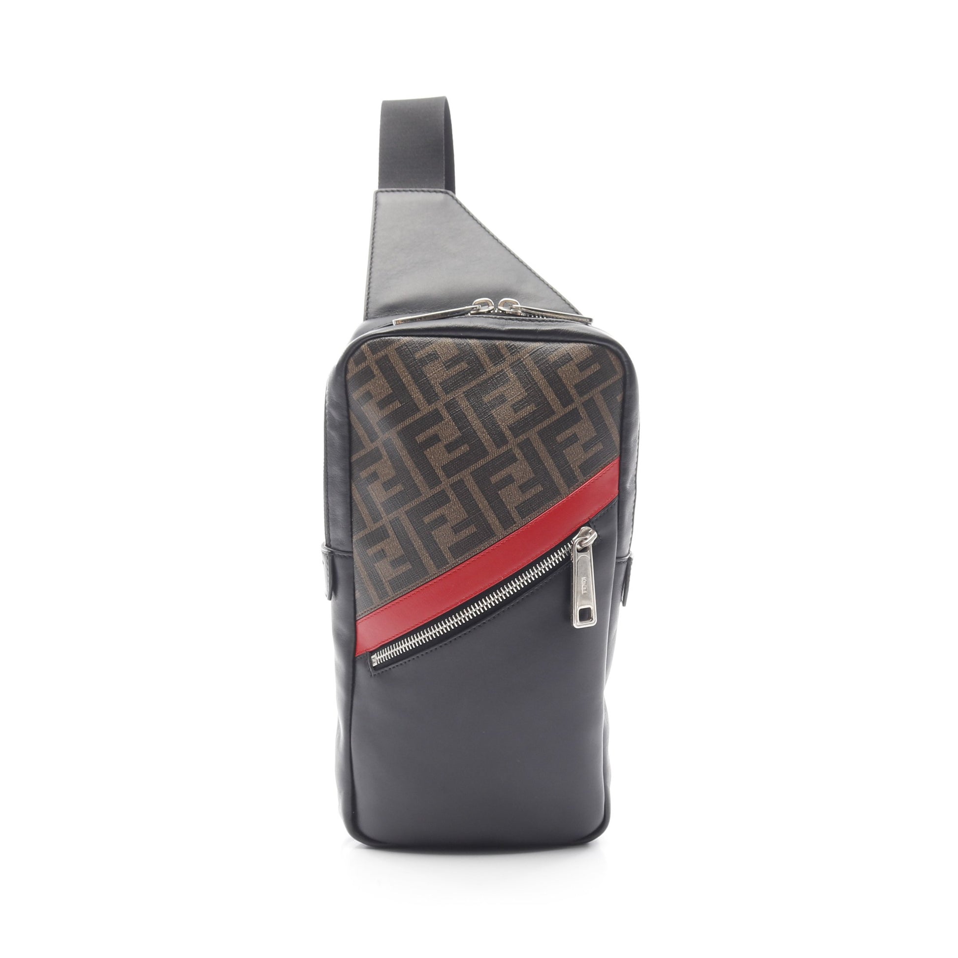 ズッカ ボディバッグ PVC レザー ブラック ブラウン レッド フェンディ バッグ FENDI