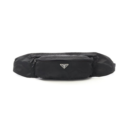 ボディバッグ ウエストバッグ ナイロン ブラック 三角プレート プラダ バッグ PRADA