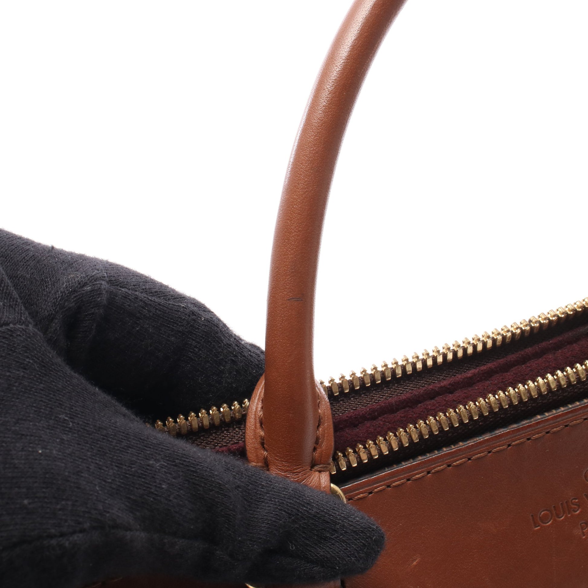 グリニッジ ダミエエベヌ ハンドバッグ PVC レザー ブラウン ルイヴィトン バッグ LOUIS VUITTON