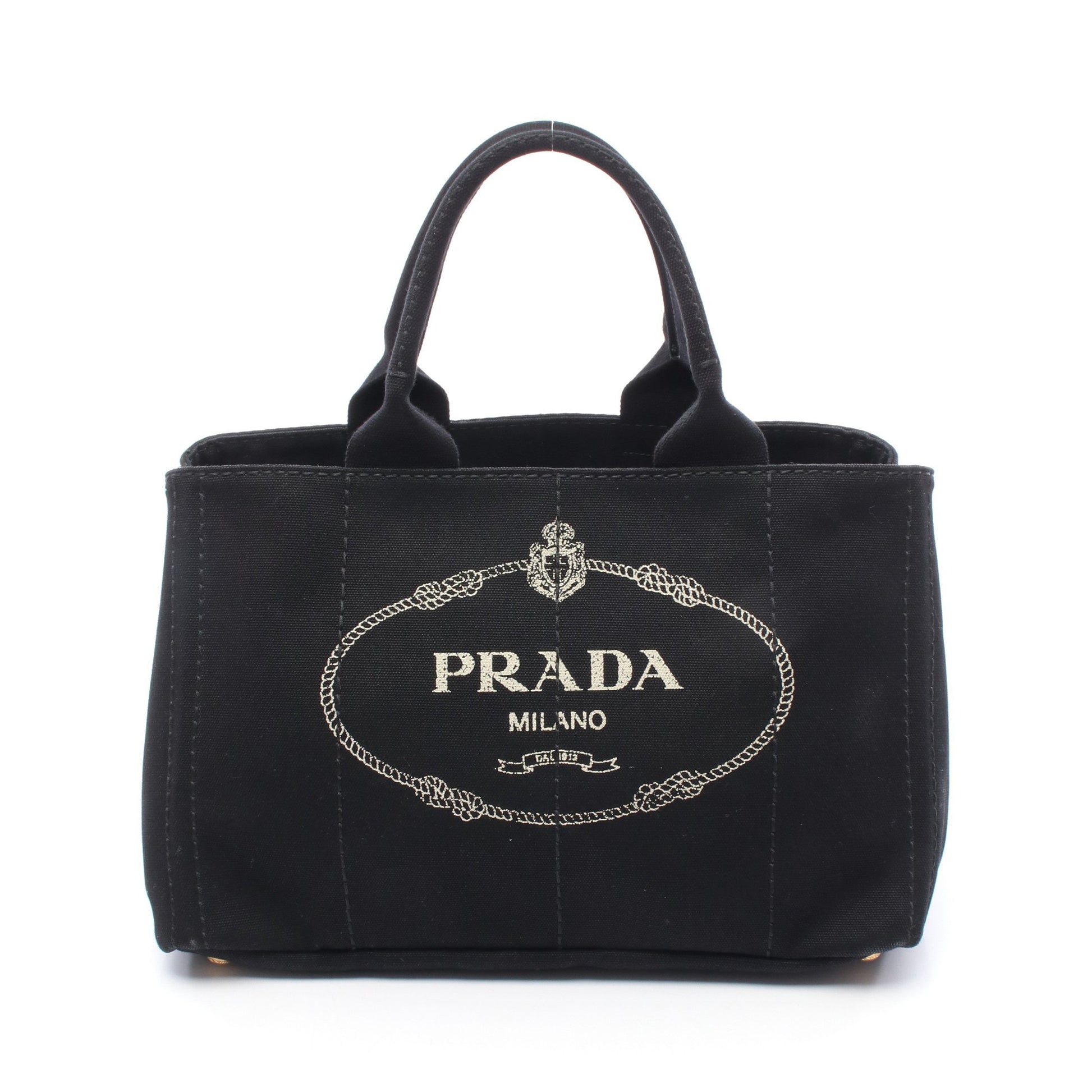 CANAPA カナパ ハンドバッグ トートバッグ キャンバス ブラック プラダ バッグ PRADA