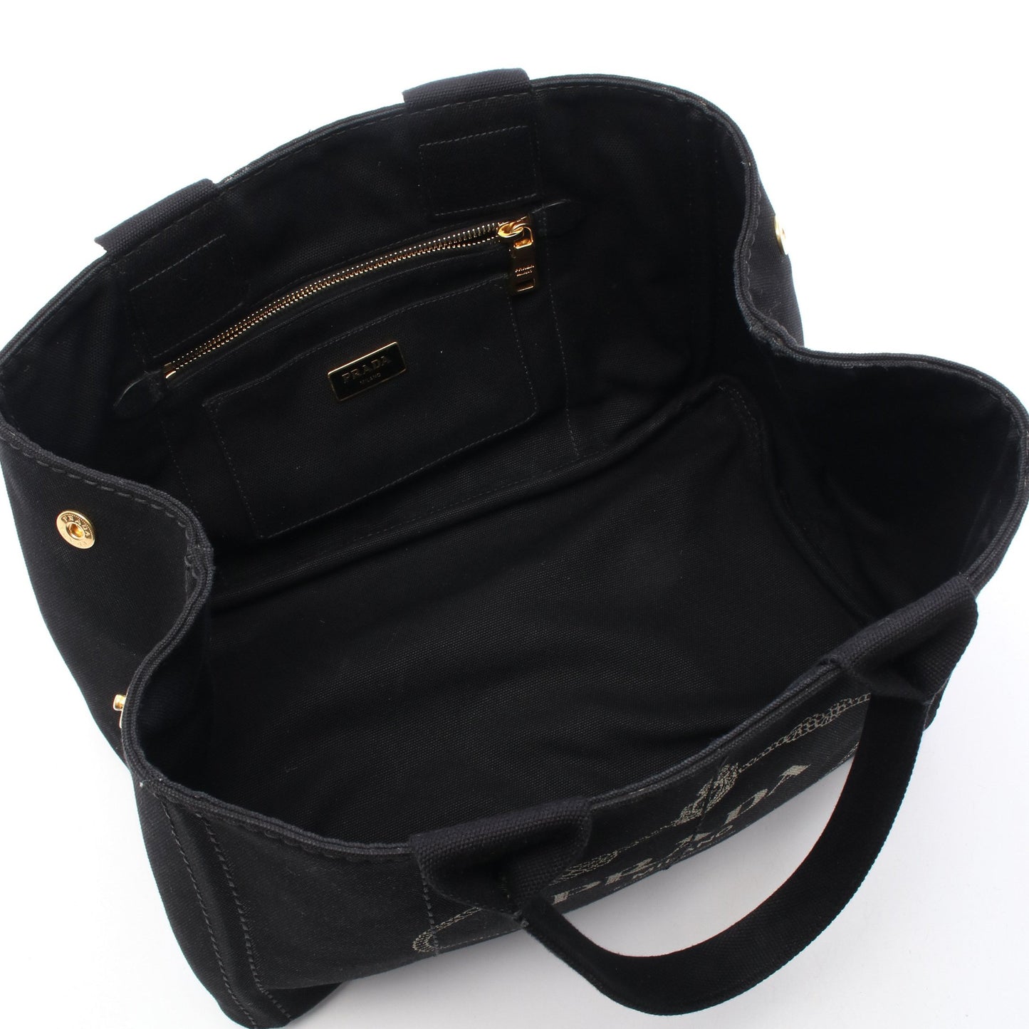 CANAPA カナパ ハンドバッグ トートバッグ キャンバス ブラック プラダ バッグ PRADA
