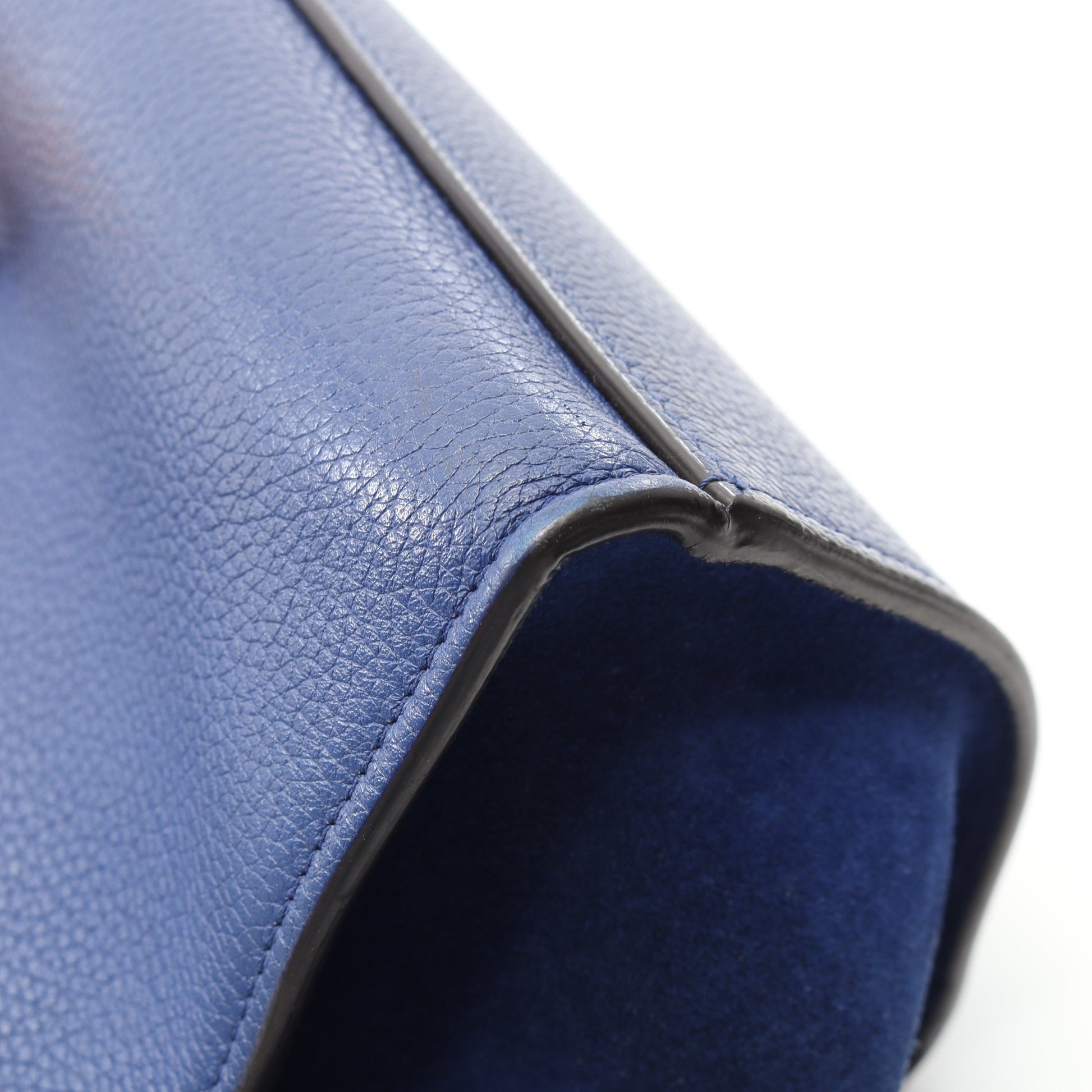 トラペーズ スモール ハンドバッグ レザー スエード ブルー 2WAY セリーヌ バッグ CELINE