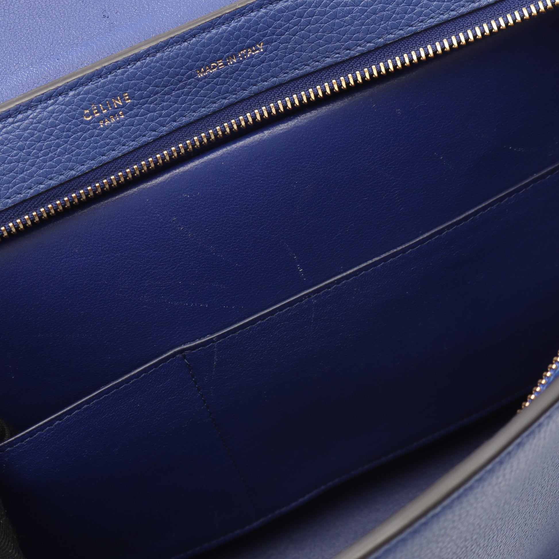トラペーズ スモール ハンドバッグ レザー スエード ブルー 2WAY セリーヌ バッグ CELINE