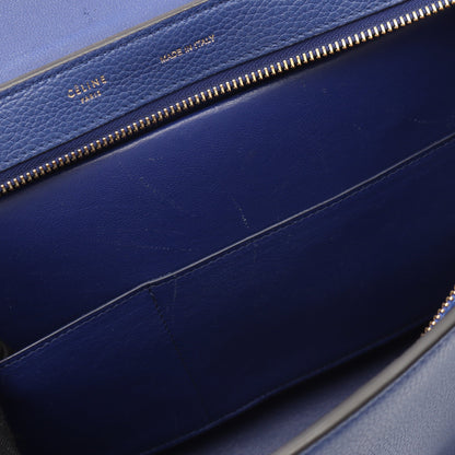 トラペーズ スモール ハンドバッグ レザー スエード ブルー 2WAY セリーヌ バッグ CELINE