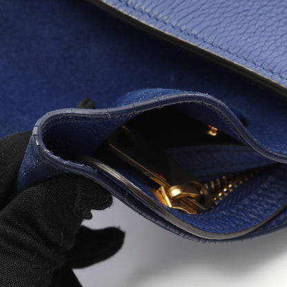 トラペーズ スモール ハンドバッグ レザー スエード ブルー 2WAY セリーヌ バッグ CELINE