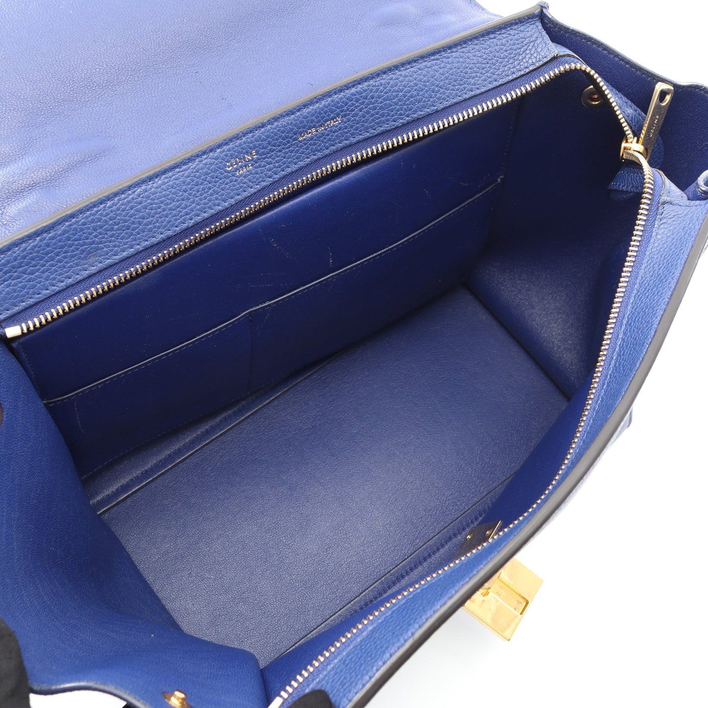 トラペーズ スモール ハンドバッグ レザー スエード ブルー 2WAY セリーヌ バッグ CELINE