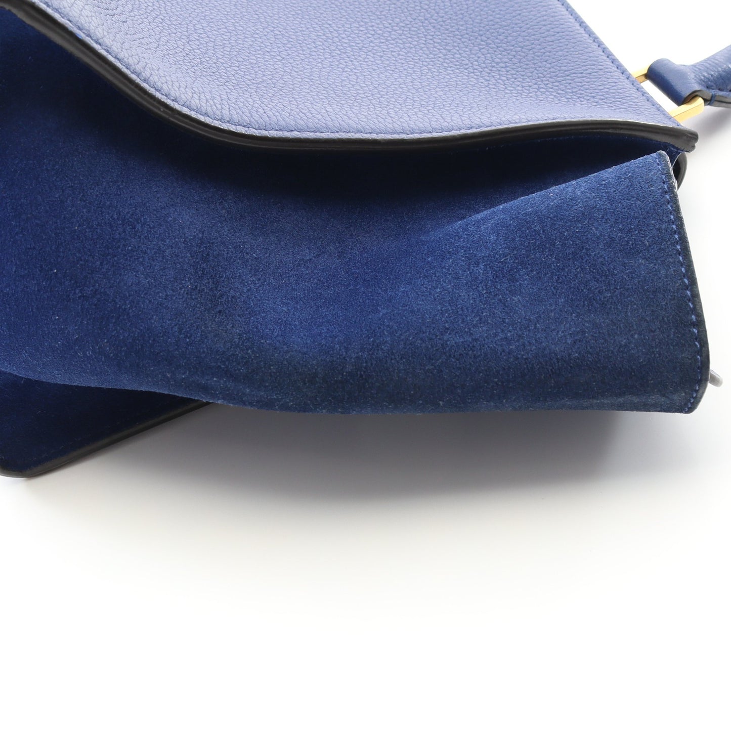 トラペーズ スモール ハンドバッグ レザー スエード ブルー 2WAY セリーヌ バッグ CELINE