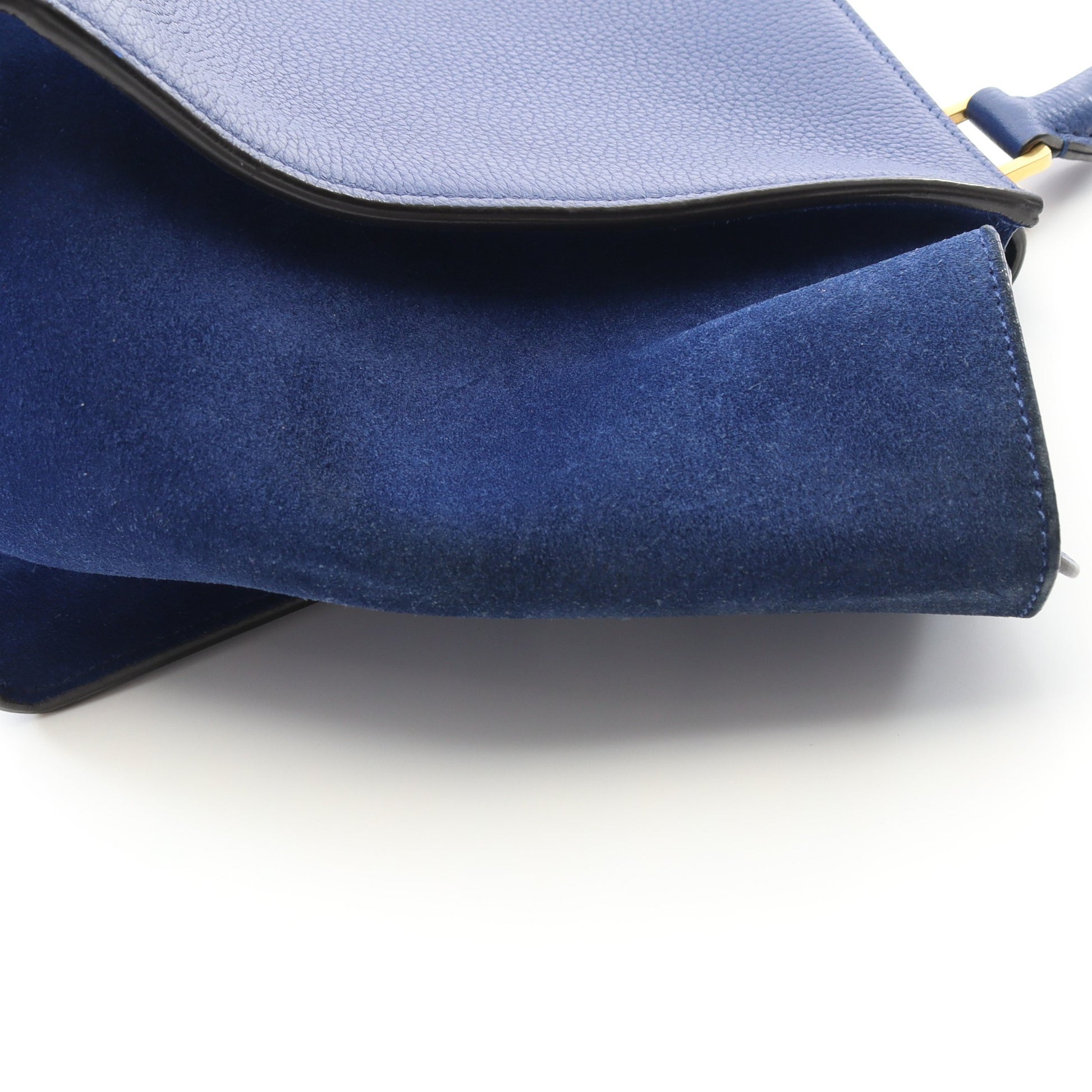 トラペーズ スモール ハンドバッグ レザー スエード ブルー 2WAY セリーヌ バッグ CELINE