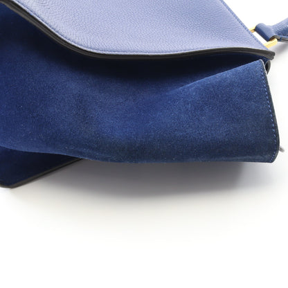 トラペーズ スモール ハンドバッグ レザー スエード ブルー 2WAY セリーヌ バッグ CELINE