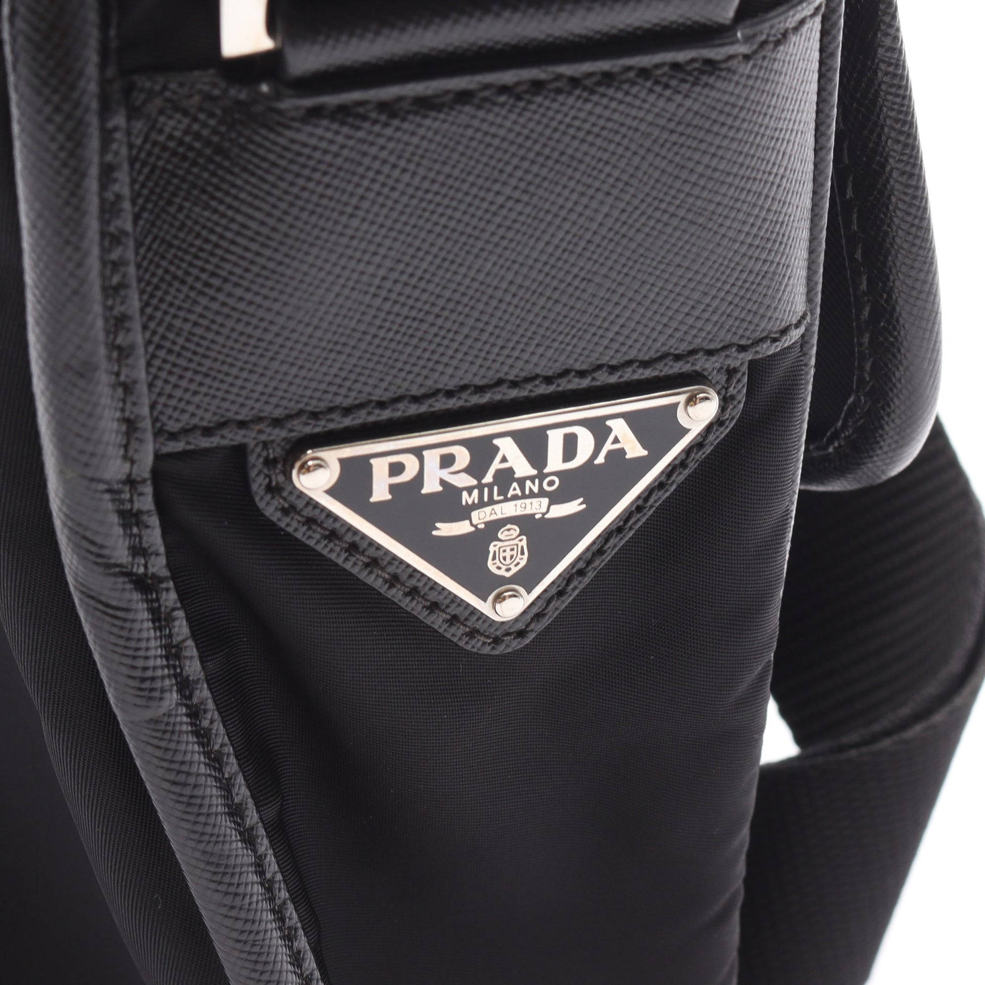 ショルダーバッグ ナイロン サフィアーノレザー ブラック プラダ バッグ PRADA