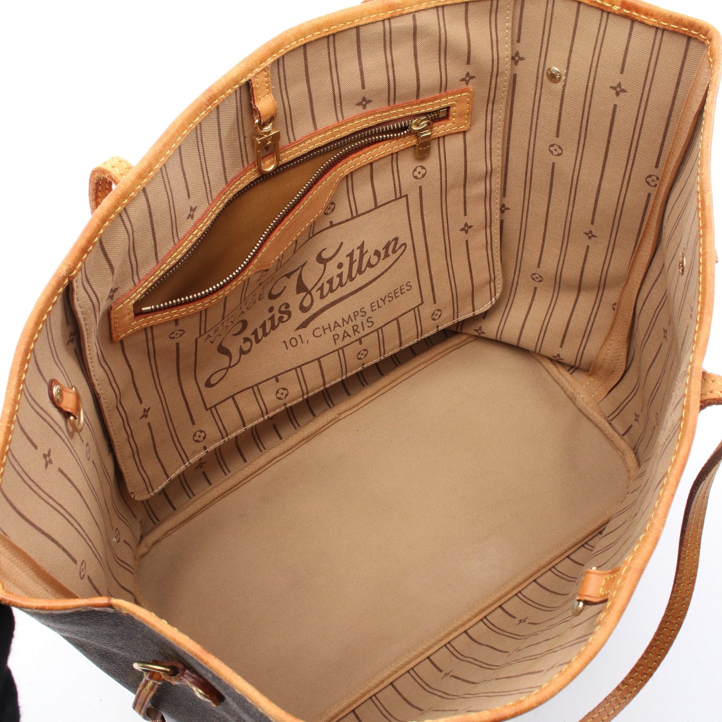 ネヴァーフルMM モノグラム ショルダーバッグ トートバッグ PVC レザー ブラウン ルイヴィトン バッグ LOUIS VUITTON