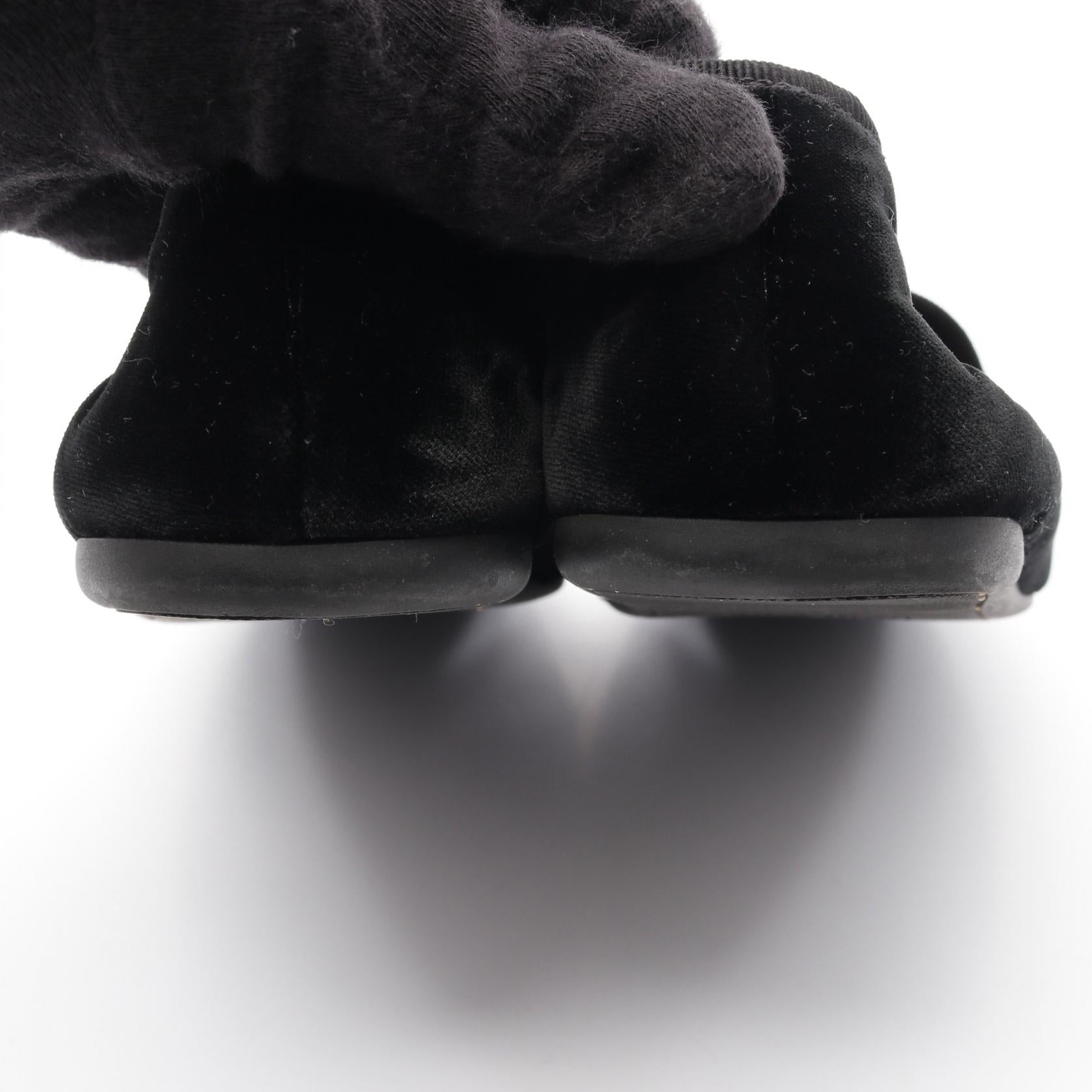 フラットシューズ ロゴ刺繍 ベロア ブラック ミュウミュウ – RECLO